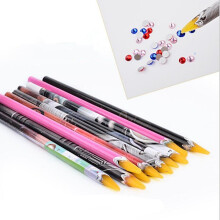 1pc Random Wax Dotting Pen Pencil Nail Tools Self-adhesive Rhinestones Beads Drilling Sequins Pick Up Manicure Tool
