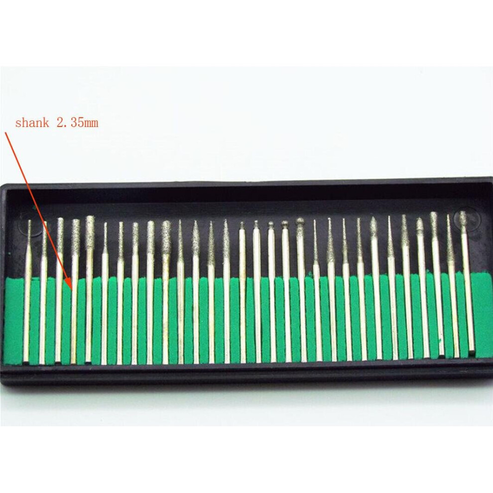30Pcs Diamond Dental Low Speed Burs Set Millers Tooth Drill Jewelers Rotary 2.35Mm 3Mm 885486986860