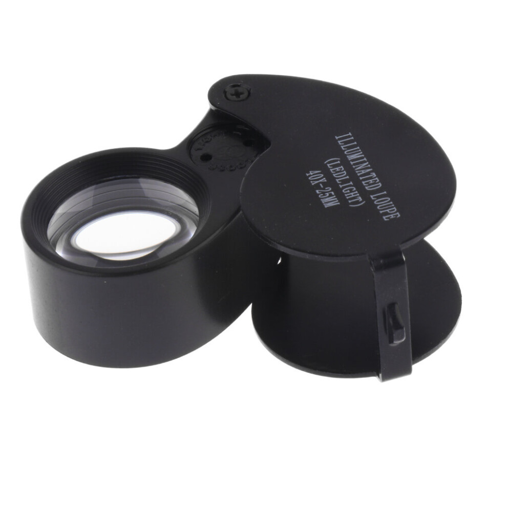 40X 25mm Illuminated Magnifier Jeweler Eye Magnifier Loop LED Inspection Light