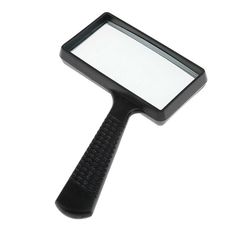 Rectangular Handheld Magnifying Glass (3X Magnification) Large Viewing Area for Reading Magnifying Jewelry
