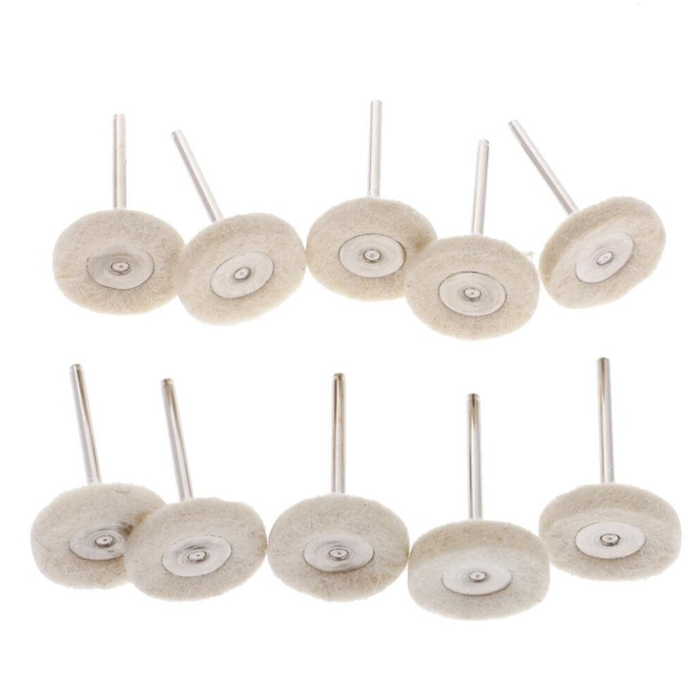 10 Pieces Soft Wool Polishing Wheel Buffing Pad Brush Polisher For Rotary Polish 885486997446