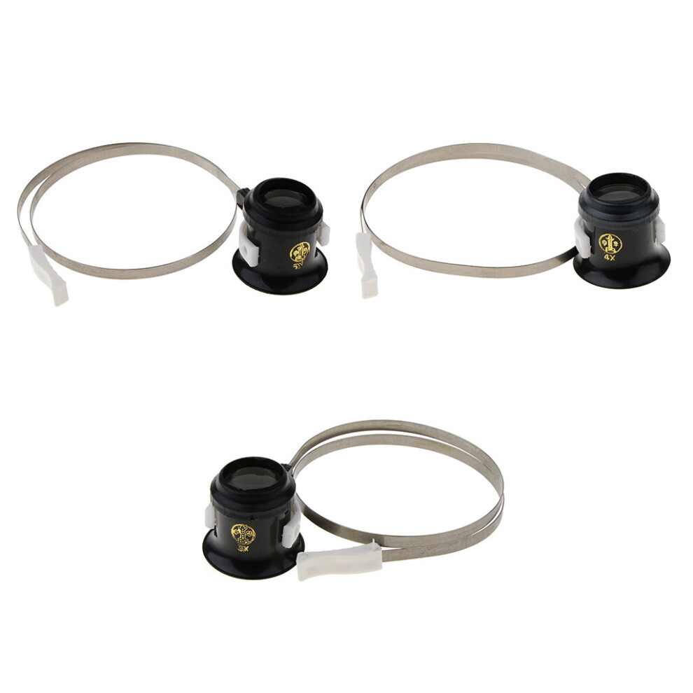 3X 4X 5X Magnifying Eye Magnifier Glasses Loupe Lens Jeweler Watch Repair