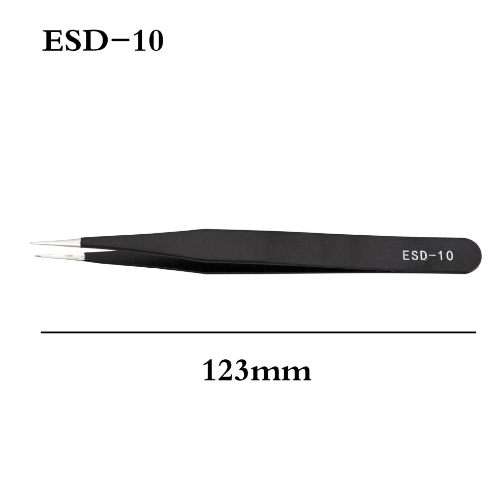 White (10 ) 1Pc 1.5Mm Tools Stainless Steel Curved Straight Tweezers Lashes