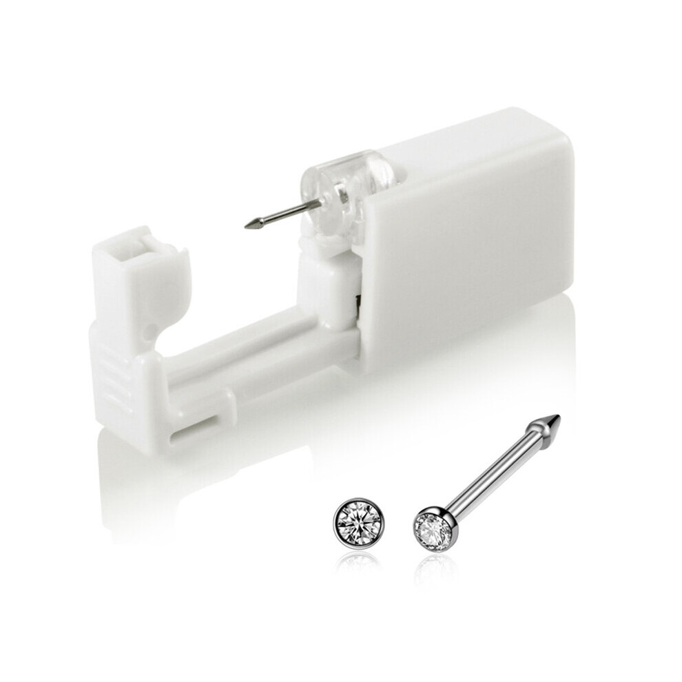 Silver (Silver) Disposable Painless Ear Piercing Nose Studs Piercing Gun Sterile Puncture Tool Ear Piercing Gun Nose Nail Device