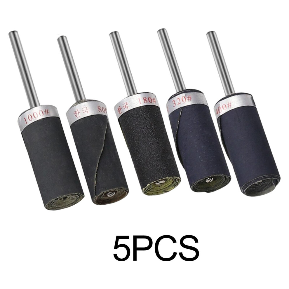 (1000 Grit White) Set Of 5 Abrasive Grinding Head Rotary Cutter 3Mm Shank Diy Grinding Polishing Head, For Jade Agate Glass Electronics 885487040202