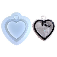 (Love White) Silicone Pendant Moulds Clay Molds Silicone Keychain Mould Silicone Material 2 Shapes Perfect Gift for Hand Making Lover