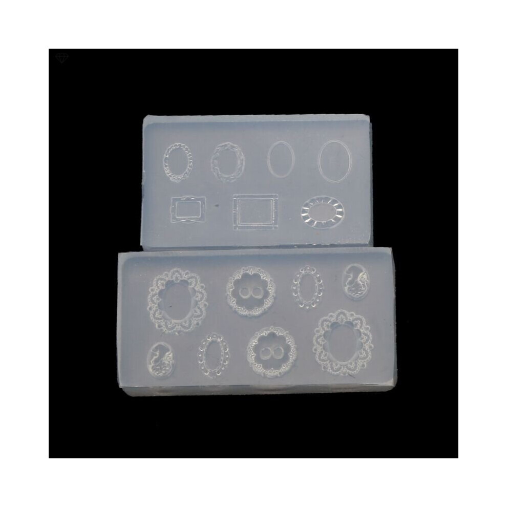 Green (A ) 2Pcs Mini Leaves Flower 3D Silicone Clear Mold Button Embossed Frame Nail Carving Mold Nail Art Templates Maincure Tools