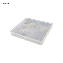 (Square White) Vase Base Glue Mold Diy Square Flower Pot Fish Tank Tray Ripple Bottom Support Flower Stand Mold Suitable for Storage
