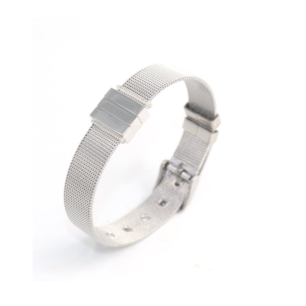 (Silver Hot Stamping-2 beads Black-22cm) Personalized Stainless Steel Jewelry Strap Bracelet for Women & Men Stainless Steel Beads Engraved Family Nam-image-OPC-PBRYBNQ-NEW