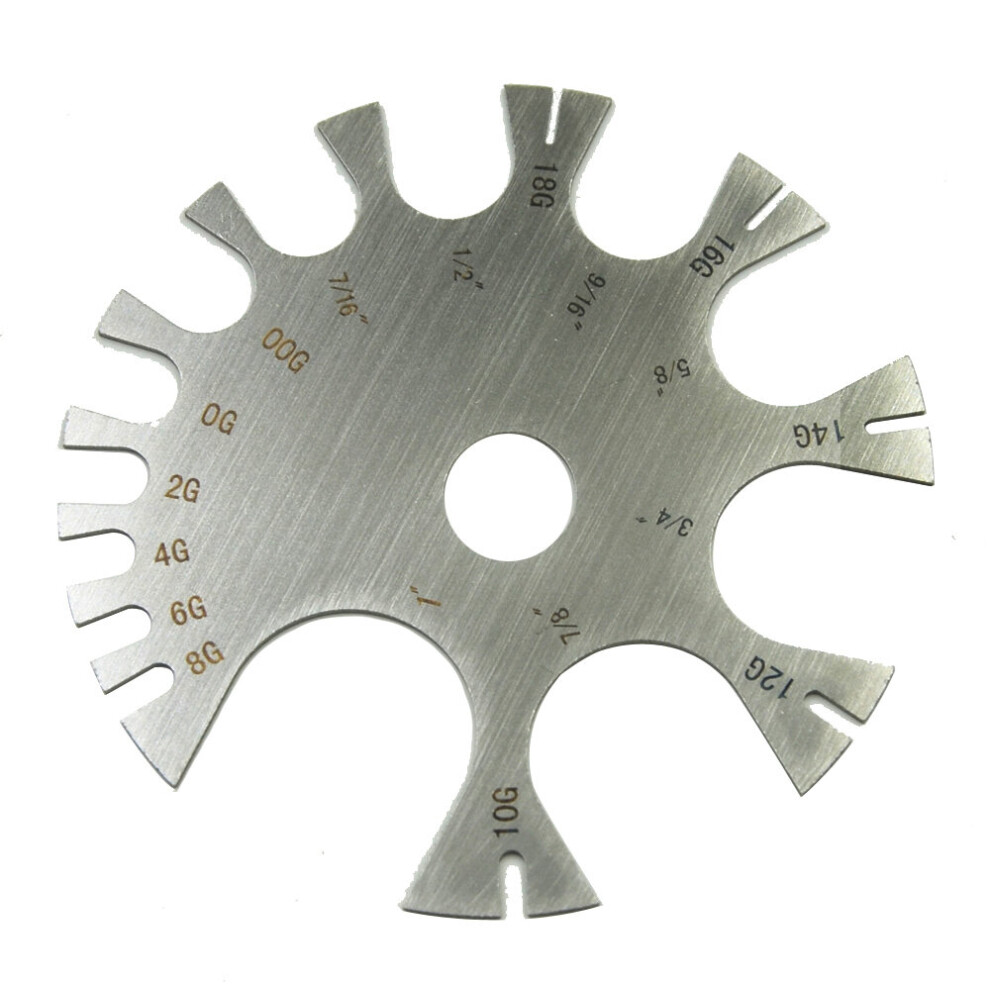 (Surgical Steel White) 1Pc Surgical Steel Wire Gauge Wheel Tool 1Mm-25Mm Wire Gauge Thickness Gauge Measurement Tester Ruler Gauge Diameter Tool 885487053622