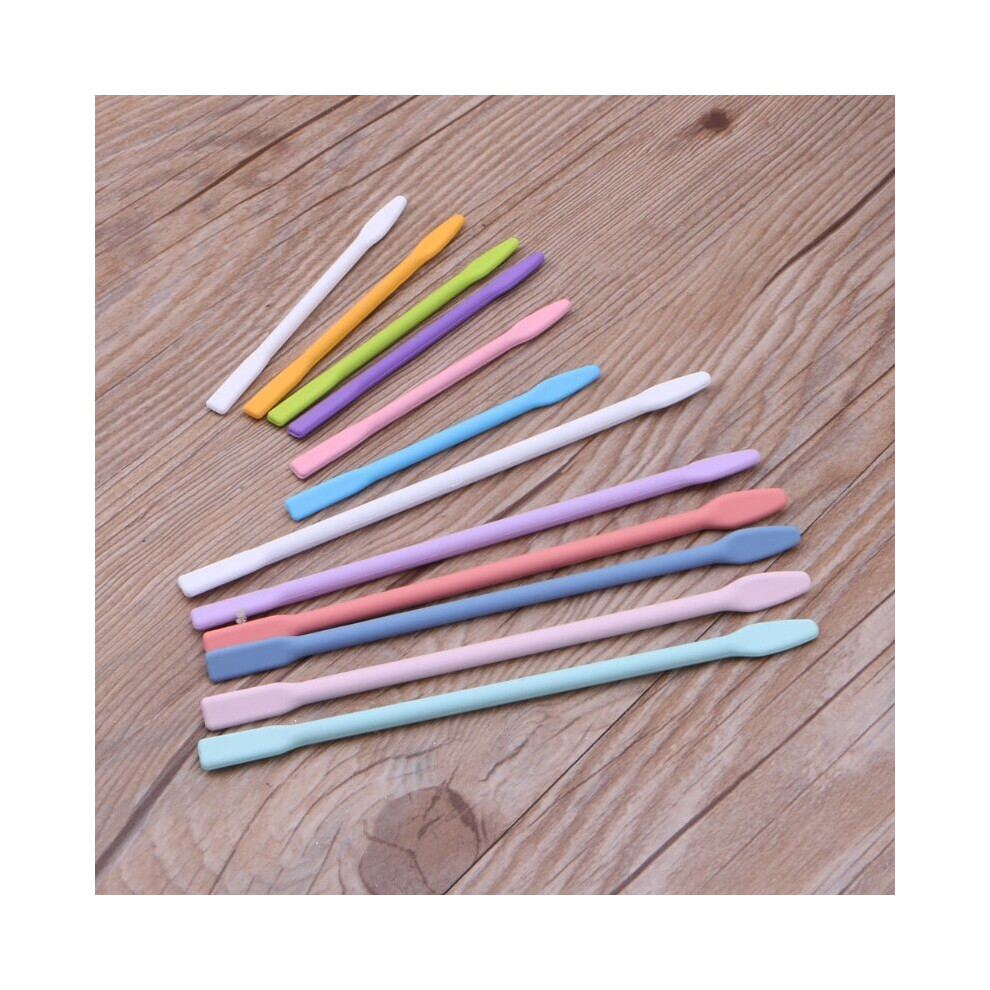 (S Navy) 6Pcs Silicone Stir Sticks Resin Mix Sticks Facial Make Up Stirring Rods For Mixing Resin Liquid Paint Epoxy Diy Crafts 885487081373