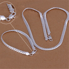 925 Sterling Silver 5mm Men's Chain Jewelry Sets Necklace Bracelet Accessories Selling