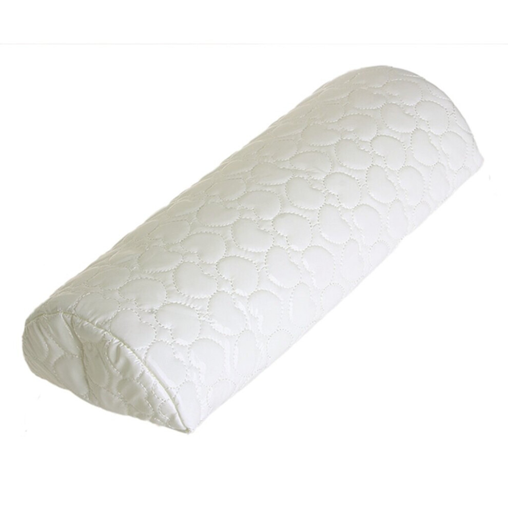 (White) Hand Arm Rest Semicircle Cushion Pillow Nail Art Manicure Care