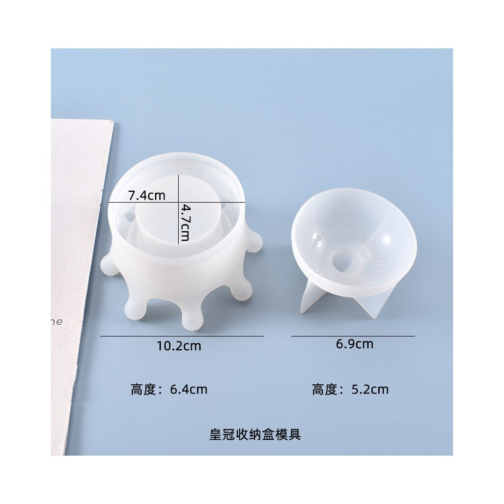 (like the picture White) Homemade Creative Crown Crystal Silicone Mold DIY Resin Craft Making Earring Jewelry Containing Box Stoarge Molds-image-OPC-PBRYDGB-NEW