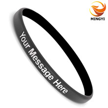 (Black Hot Stamping-Aged 10 to 19 17cm) Bracelet 8mm Width Tiny Silicone Wristband Wrist Bands Universal For Events, Party, Weddings Etc.