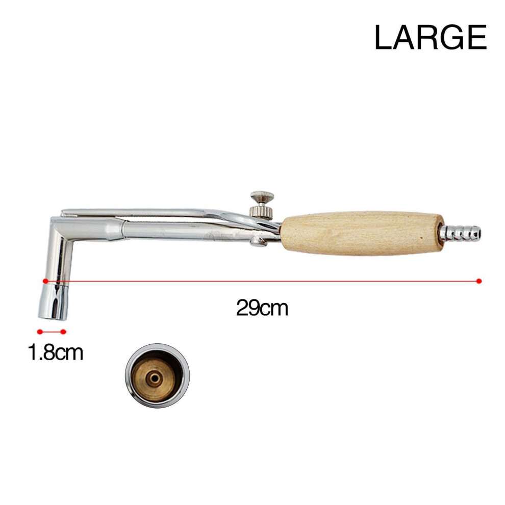(L White) Adjustable Flame Gas Welding Torch Solder With Wood Handle Soldering Injector Torch Welding Nozzle Jewelry Making Soldering Tool 885487101439