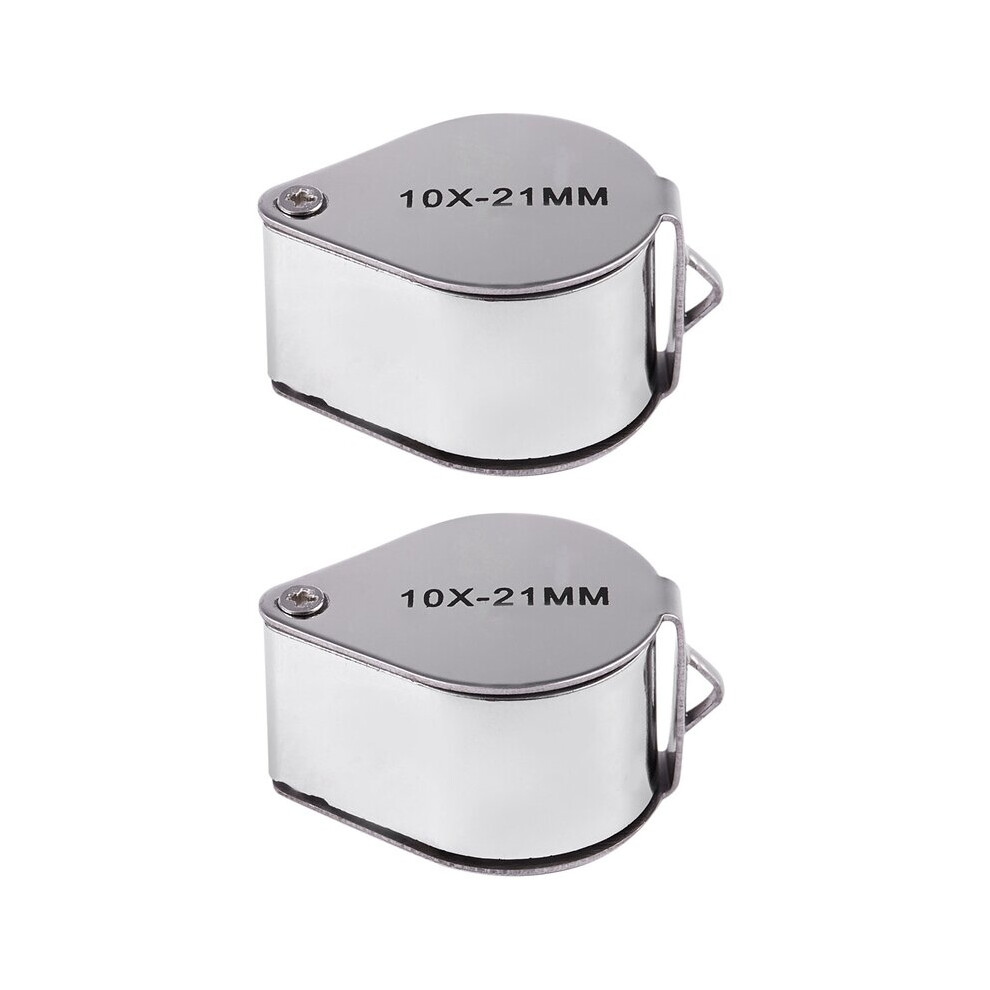 Silver (Silver) 2X Jewellers Jewelry Loupe Magnifier Eye Magnifying Glass 10X 21Mm