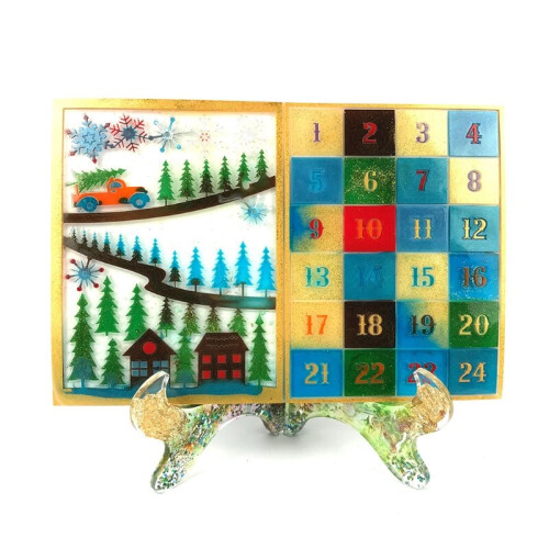 (Blue) Table Storage Stand Easels Mold Epoxy Resin Pictures Frame Display Stand Mold 2