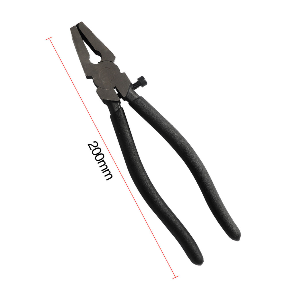 (200Mm White) With Screws Flat Nose Wire Drawing Pliers Electrician Wire Pliers Powerful Pliers Oblique Jaw Pliers 885487113173