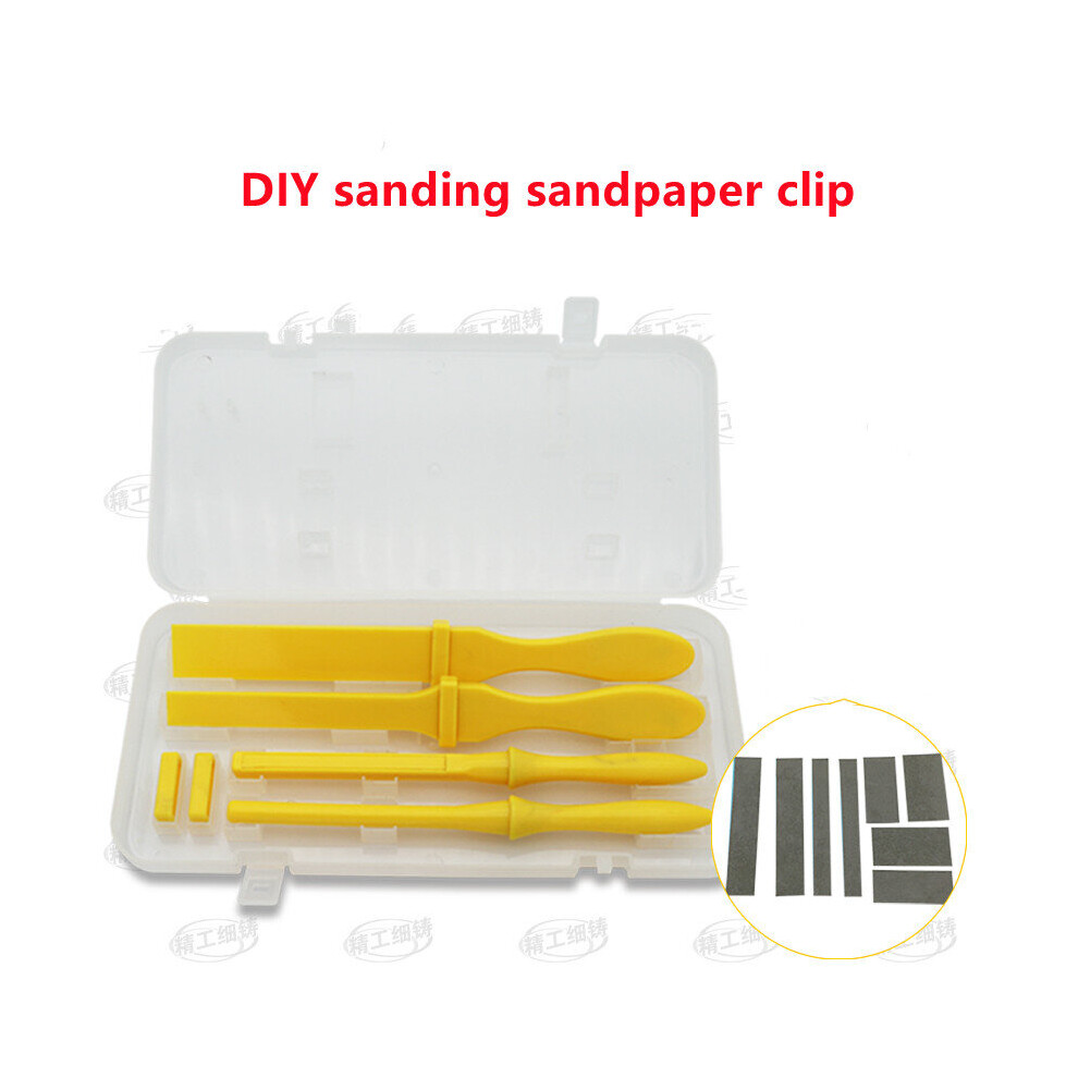 (Black) Polishing Sandpaper Kit Sanding Tool With Sand Paper Plastic Stick 885487115313