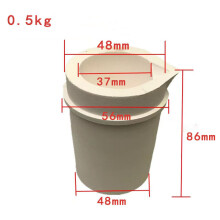(0.5kg White) Quartz Melting Crucible Cup Furnace Melting Casting Refining Silver Copper Casting Ceramic Crucible Dish Cups