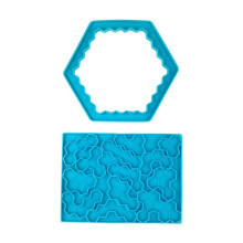 (Blue) Honeycomb Jigsaw UV Crystal Epoxy Resin Mold Children Early Educational Puzzle Toys Silicone Mould DIY Crafts