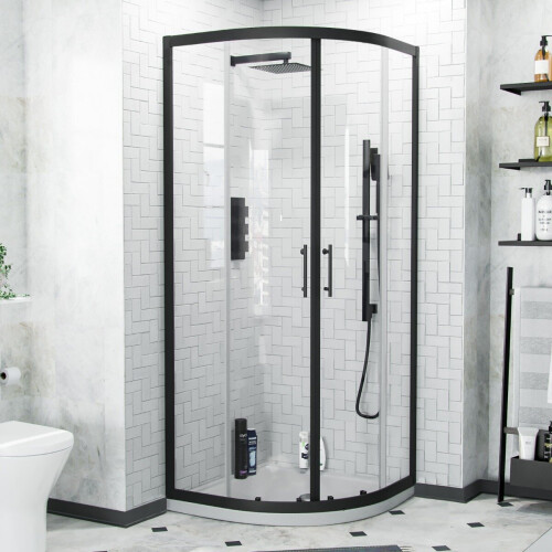 NES Home Saturn 800 x 800 Black Quadrant Corner Shower Enclosure 2