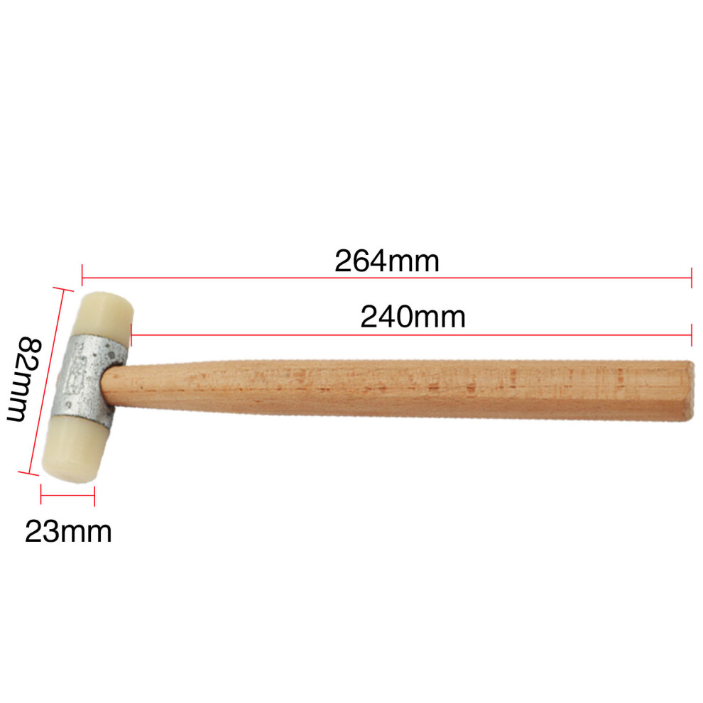 (A White) Round Head Rubber Hammer Practical Round Head Hammer With Wooden Handle For Jewelry Making Diy Crafts Ball Peen Hammer 885487111780