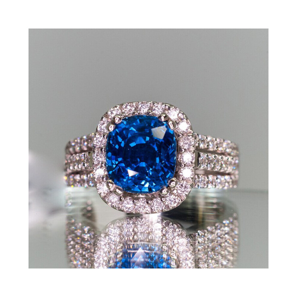 Arrival Zircon Cushion Sapphire Ring Silver 925 Rings for Women Engagement Party Jewelry Accessories-image-OPC-PBRYTQT-NEW