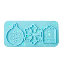 Holographic Christmas Silicone Mold Christmas Silicone Mold DIY Pendant For Christmas Decoration , B