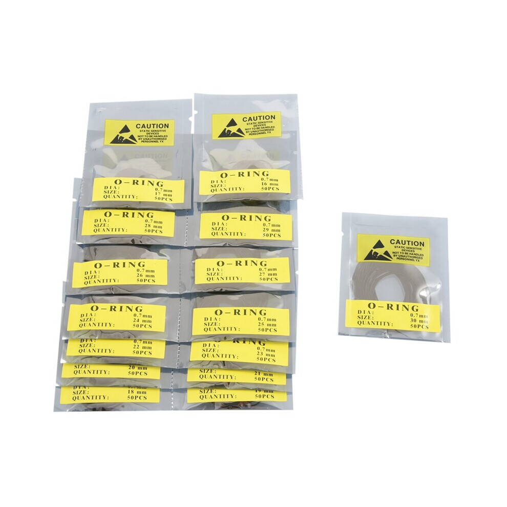 750 Pcs 0.7Mm O-Ring Watch Back Gasket Rubber Seal Washers Size 16 Mm - 30 Mm 885487152646