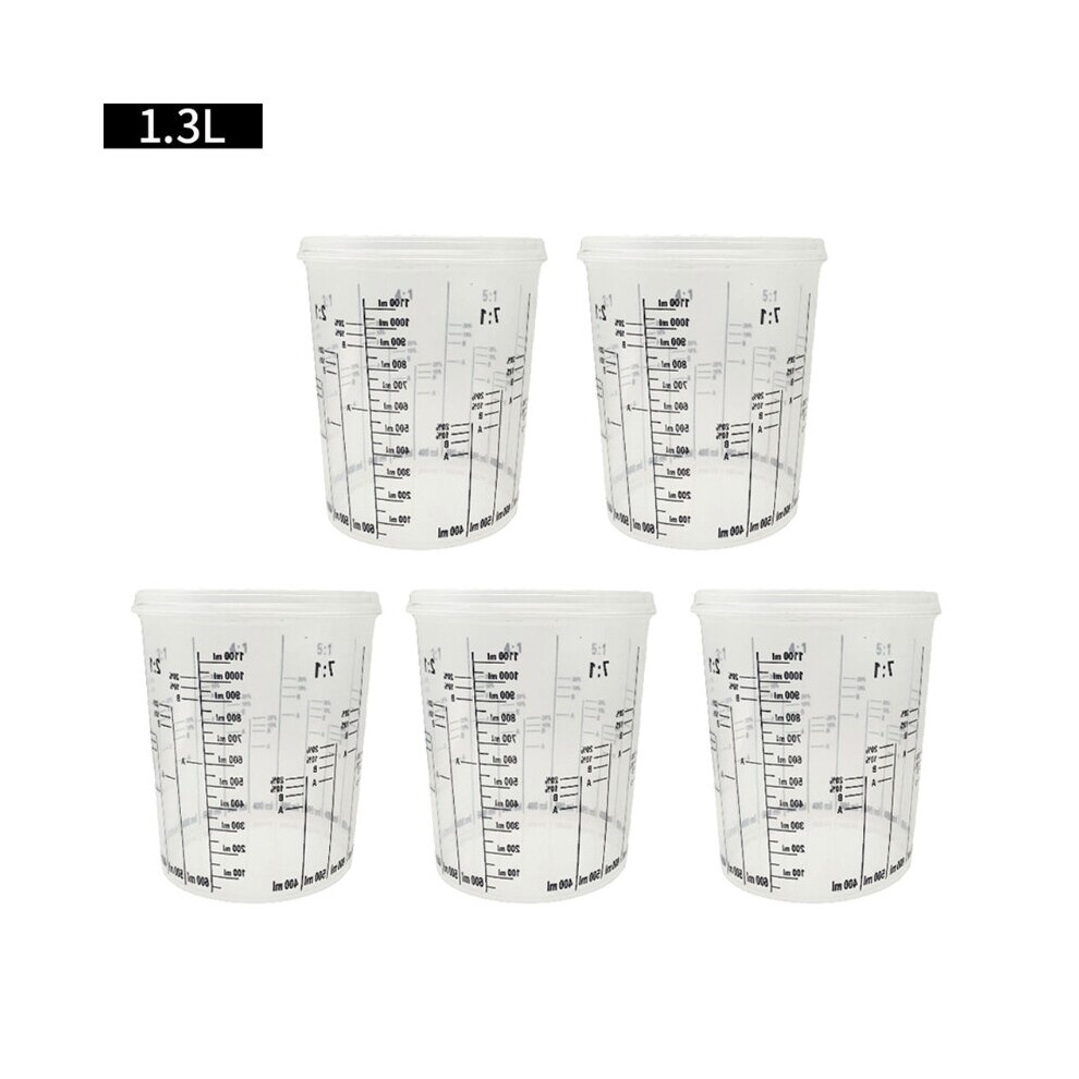 5Pcs Disposable Graduated Clear Plastic Paint Mixing Cups Calibrated Mixing Ratios Measuing Cups For Paint Resin Tools 885487154206