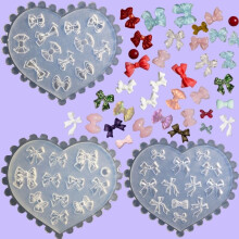 Bow-shaped Silicone Mold Nail Art Carving Mold Suitable for Diy Nail Art Decoration Supplies Nail Template Nail Tool
