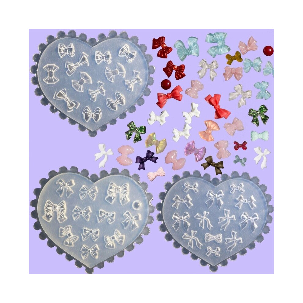 Bow-shaped Silicone Mold Nail Art Carving Mold Suitable for Diy Nail Art Decoration Supplies Nail Template Nail Tool