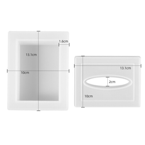 DIY Epoxy Resin Mold Silicone Rectangular Household Perforated Tissue ...