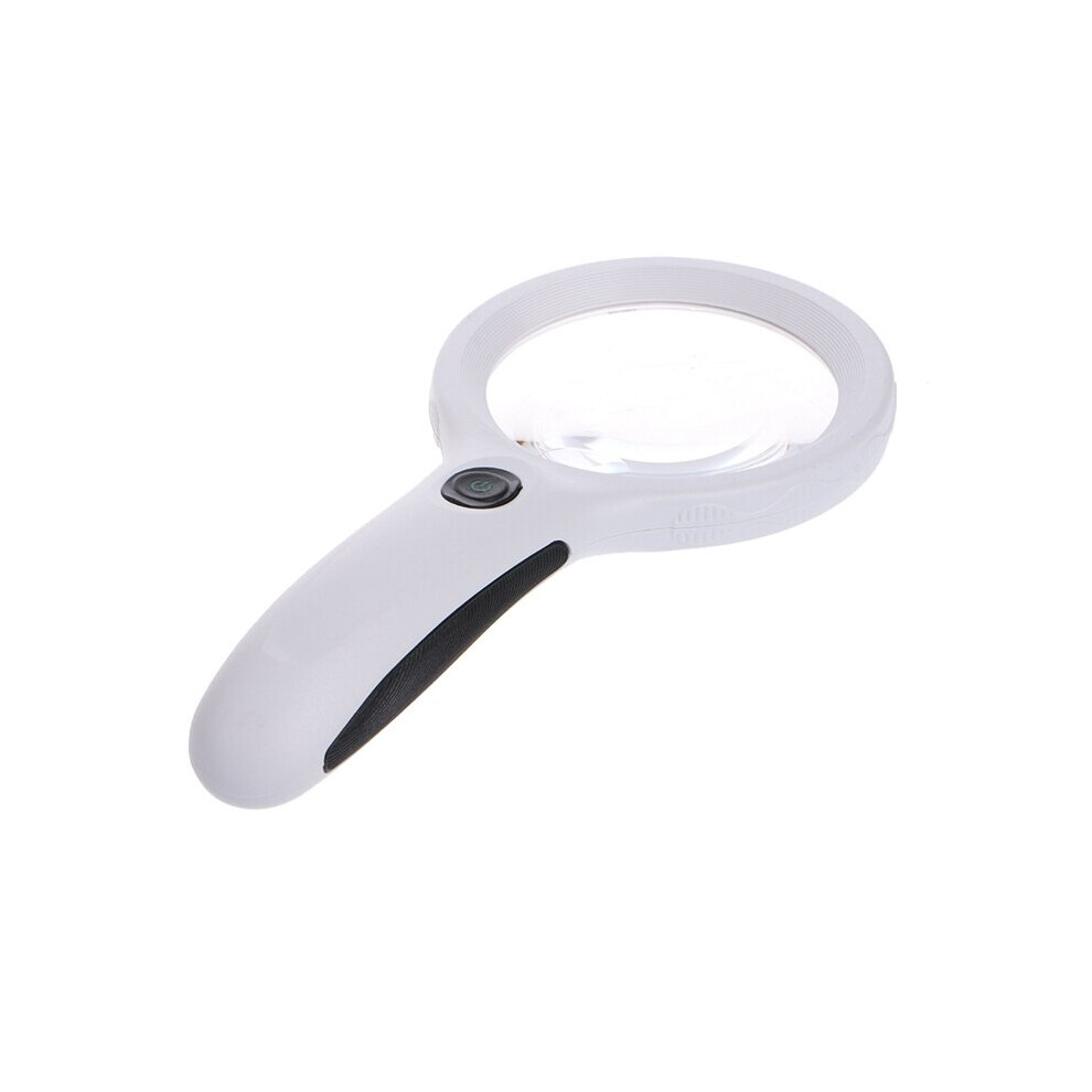 Light 10X Handheld Magnifier Magnifying Glass Lens Loupe 8 Led With Money Detect