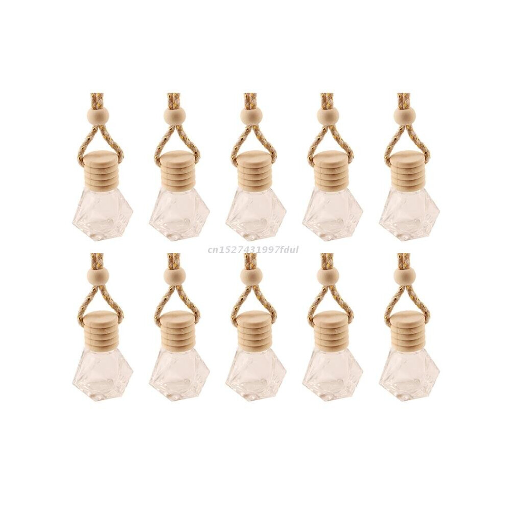 10Pcs Car Hanging Glass Bottle Empty Aromatherapy Refillable Diffuser Air Fresher Fragrance Pendant Ornament 885487166698