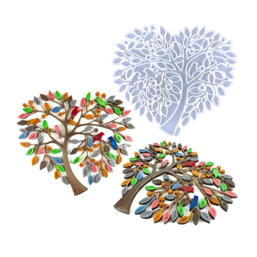 Life Tree Silicone Mold Wall-Mounted Hanging Decorations Mold for DIY Crafts 2