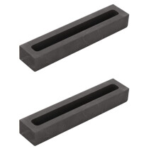 2 PCS Ingot Mold Graphite Ingot Mould Crucible Mould For Casting Silver Metal Copper Brass 3.1X0.3X0.3Inch