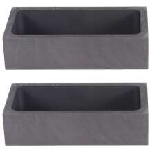 2 Pieces 1 KG Graphite Ingot Mold Crucible Mould For Melting Casting Refining Silver Metal Aluminum Copper Brass