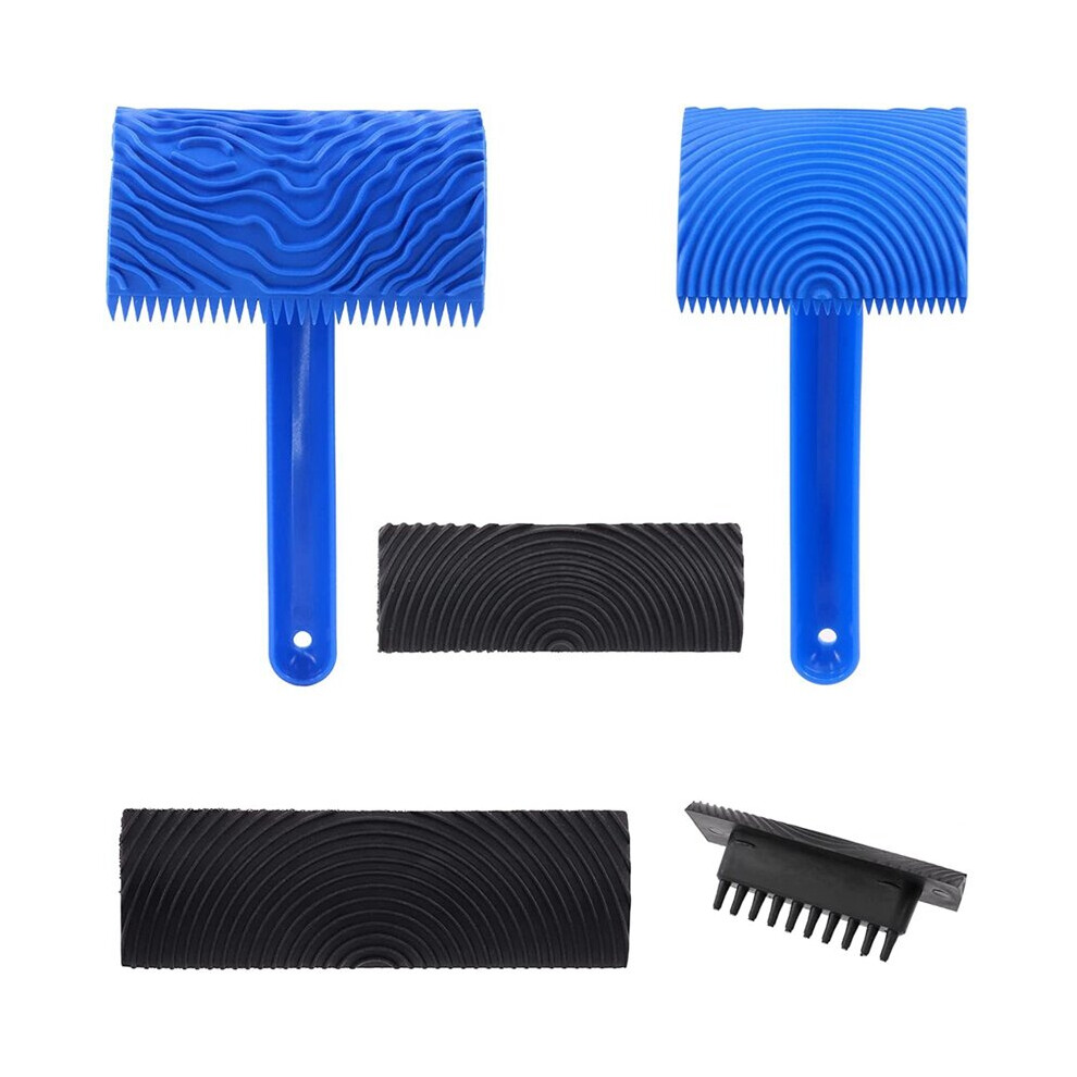 4Pcs Wood Graining Painting Tool Set, Rubber Wood Grain Tool And Rubber Empaistic Wood Texture Pattern Tool 885487178653