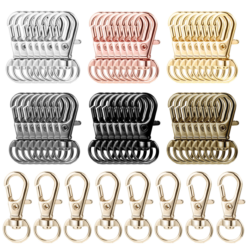 56Pcs Swivel Clasps Set Zinc Rotating Snap Hooks Heavy-Duty Luggage Hanging Hook Diy Keychain Hardware Making Supplies 885487180908