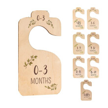 Wooden Baby Closet Dividers For Clothes - Double-Sided Organizer From Newborn To 24 Months - Nursery Decor
