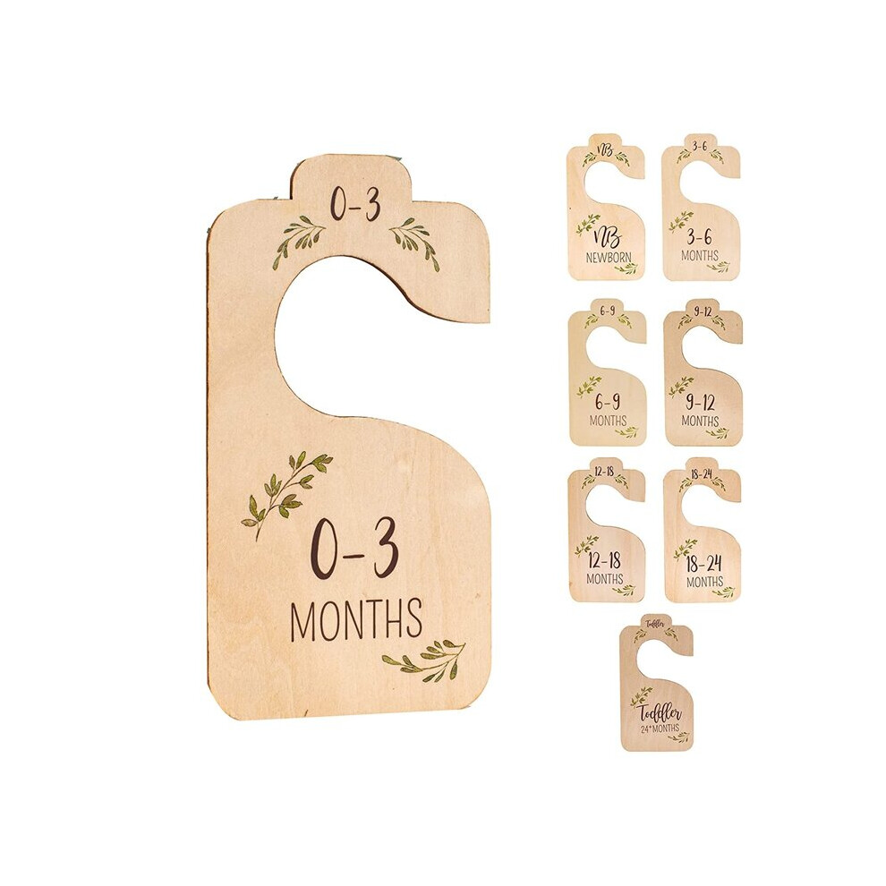 Wooden Baby Closet Dividers For Clothes - Double-Sided Organizer From Newborn To 24 Months - Nursery Decor