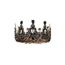 King Crowns for Men Women - Baroque Vintage Rhinestone Crystal Crowns Full Queen Crowns for Theater Balls