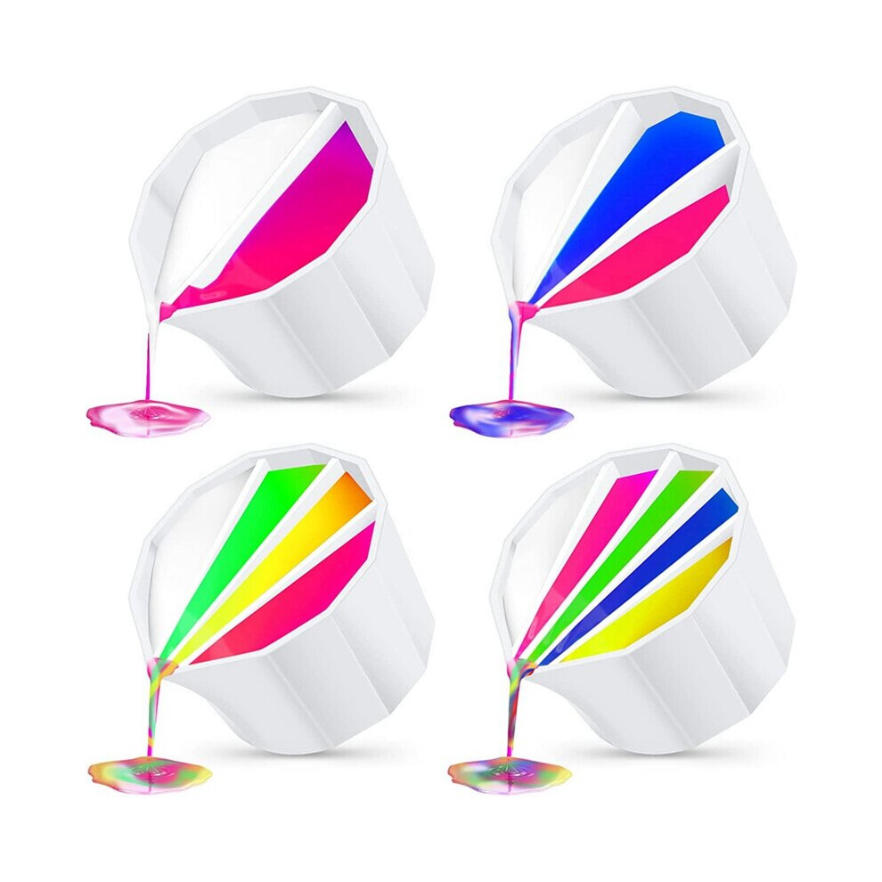 4Pcs Silicone Split Cup For Paint Pouring Reusable Paint Cups For Acrylic Paint Resin Pouring Diy Oil Painting Supplie 885487187327
