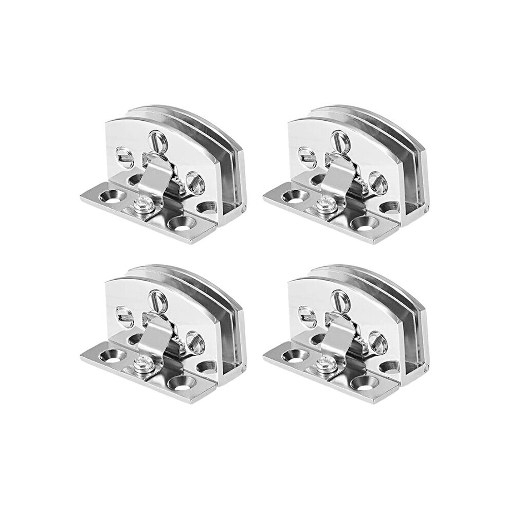4Pcs Glass Door Hinge Cupboard Showcase Cabinet Door Hinge Glass Clamp,For 5-7Mm Glass Thickness 885487192659