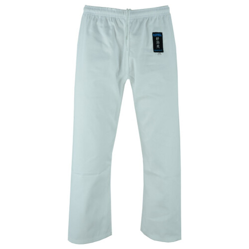 (4/170 cm) KARATE WHITE PREMIUM SILVER BRAND GI PANTS - 10OZ