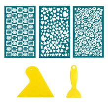 Screen Printing Template Suitable for Clay 5-piece Reusable Screen Printing Tape Scraper Used with Clay Earring Cutter D0LC