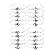 20Pcs Sports Fan Bracelets-Soccer Volleyball Rope Bracelet Basketball Cord Braided Bracelet Softball Bracelet for Girl B